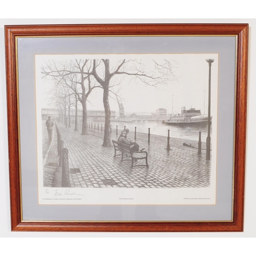 634 - Two mid 20th century prints by Jack Russell - One titled 'The Waterfront, Bristol. The other 'Fallow... 