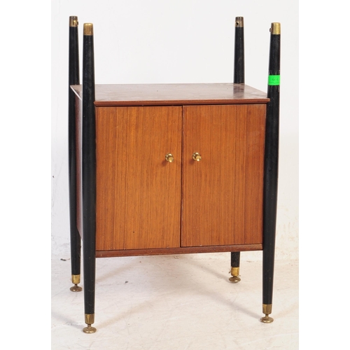 644 - Nathan - A 1960's mid 20th Century teak wood bedside chest / side lamp table by Nathan. Of simple fo... 