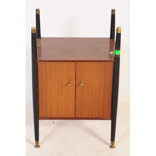 644 - Nathan - A 1960's mid 20th Century teak wood bedside chest / side lamp table by Nathan. Of simple fo... 