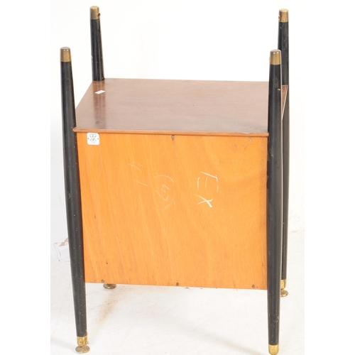 644 - Nathan - A 1960's mid 20th Century teak wood bedside chest / side lamp table by Nathan. Of simple fo... 