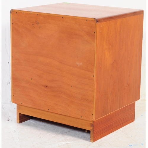 658 - A 1970's mid century teak wood bedside cabinet. Being raised on pedestal form having a single drawer... 