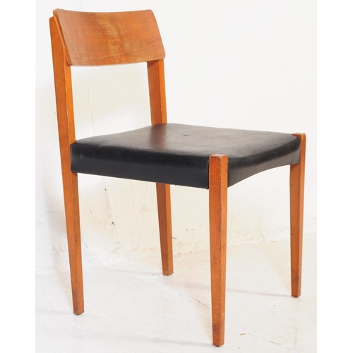 673 - A set of four vintage mid 20th century circa 1960's teak framed & leatherette dining chairs (Ministr... 