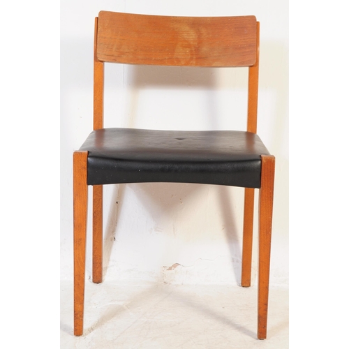 673 - A set of four vintage mid 20th century circa 1960's teak framed & leatherette dining chairs (Ministr... 
