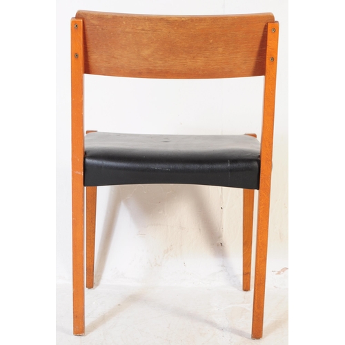 673 - A set of four vintage mid 20th century circa 1960's teak framed & leatherette dining chairs (Ministr... 