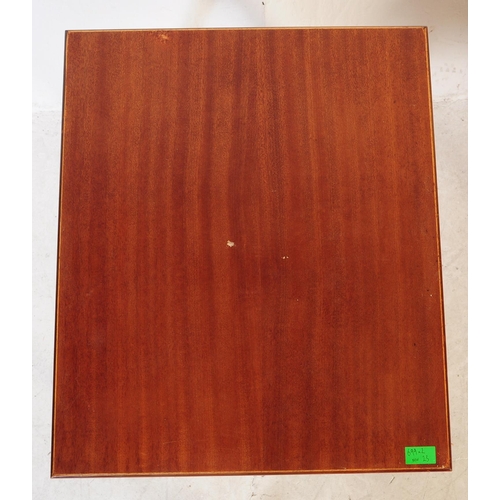 699 - A retro mid 20th century Danish inspired teak nest of table. Poul Hundevad manner. Rectangular form ... 