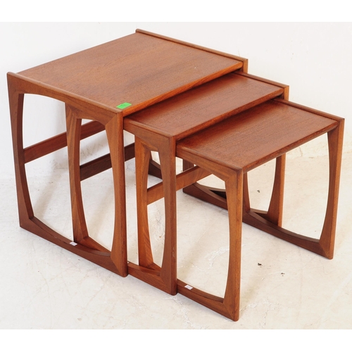 708 - G Plan - A mid 20th century G-Plan Quadrille teak nest of tables. The nest of tables comprising of t... 