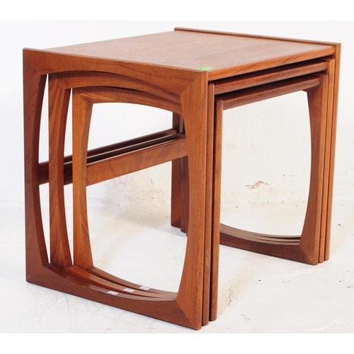 708 - G Plan - A mid 20th century G-Plan Quadrille teak nest of tables. The nest of tables comprising of t... 