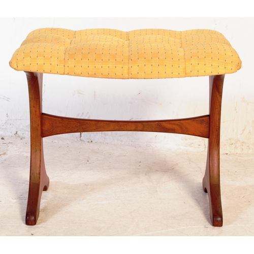 616 - G Plan - A retro mid 20th century circa 1960s teak dressing table stool. The stool having tufted uph... 