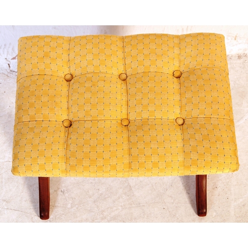 616 - G Plan - A retro mid 20th century circa 1960s teak dressing table stool. The stool having tufted uph... 