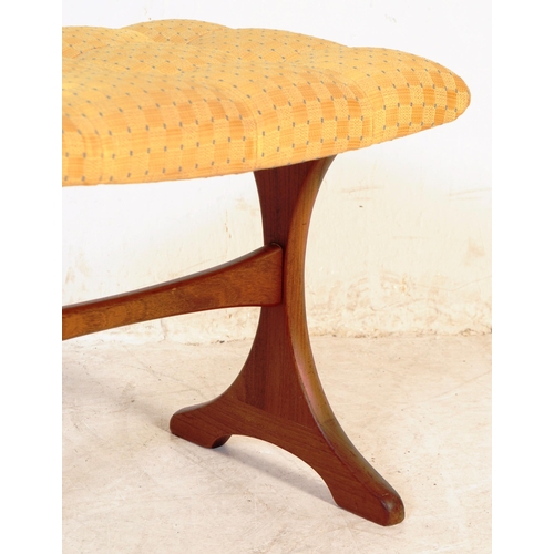 616 - G Plan - A retro mid 20th century circa 1960s teak dressing table stool. The stool having tufted uph... 