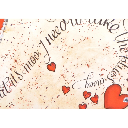 651 - 2009 canvas, Caroline Shotton tries a different approach to her love of cows in this limited edition... 