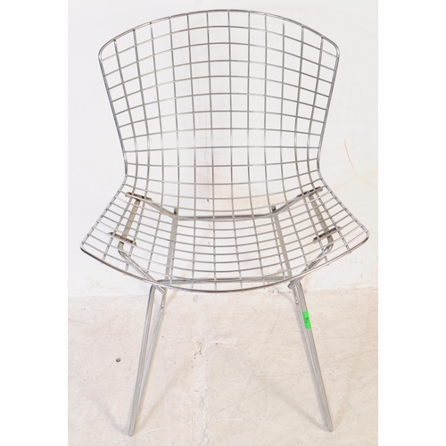 709 - After Harry Bertoia - Barstool - A  contemporary polished stainless steel wire diamond bar stool . T... 