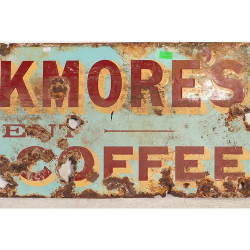 717 - An early 20th century Industrial shop advertising sign -  Blackmore's Malted Coffee ( Patent)  Drink... 