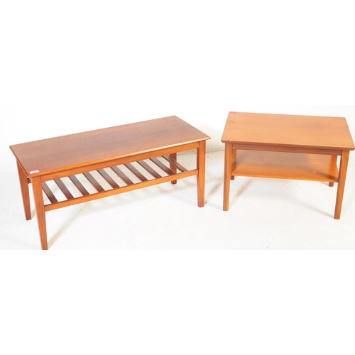 650 - Herbert Gibbs - A vintage mid 20th century teak coffee table. Rectangular form with flared top above... 