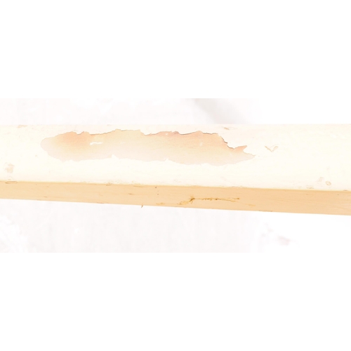 657 - A vintage 20th century kitchen / dining table. With a blue rectangular top with painted frame with t... 