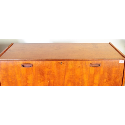 665 - Burolite Furniture - A mid 20th Century teak Burolite bureau desk. With fall front panel enclosing f... 