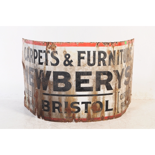 716 - An early 20th century enamel shop advertising sign for Newbery's of Bristol - Furniture Carpets Curt... 