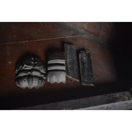 115 - A 17th century carved oak large corner cabinet. Raised on block feet with banded plinth to base. Abo... 