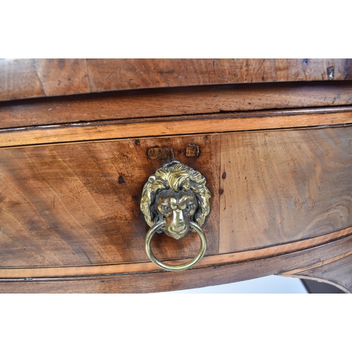 157 - A late 18th century George III Sheraton manner sideboard credenza. Raised on square tapering legs wi... 