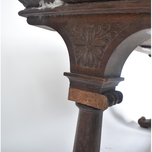 162 - A 19th century Victorian carved oak writing table desk. The oak top with gadrooned borders set over ... 