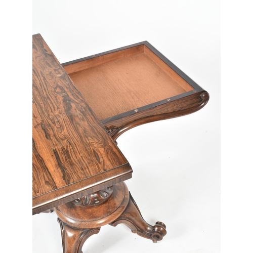 165 - A William IV early 19th century rosewood folding tea table. The table with D-shaped fold over top an... 