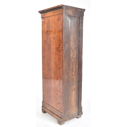 192 - An early Victorian early 19th century mahogany tall bust plant hall / bedroom cupboard stand. The cu... 