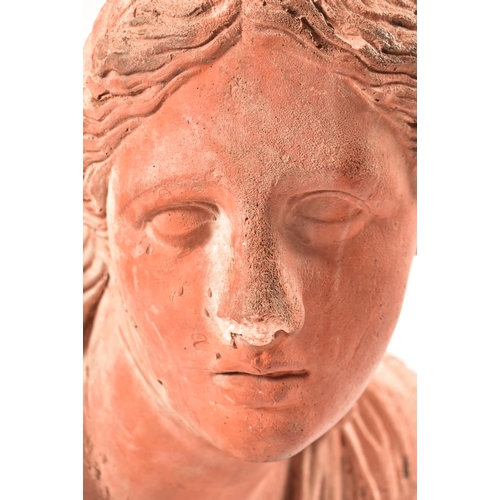 198 - A large 19th century Victorian terracotta head of Niobe daughter of Tantalus. The bust with detailed... 