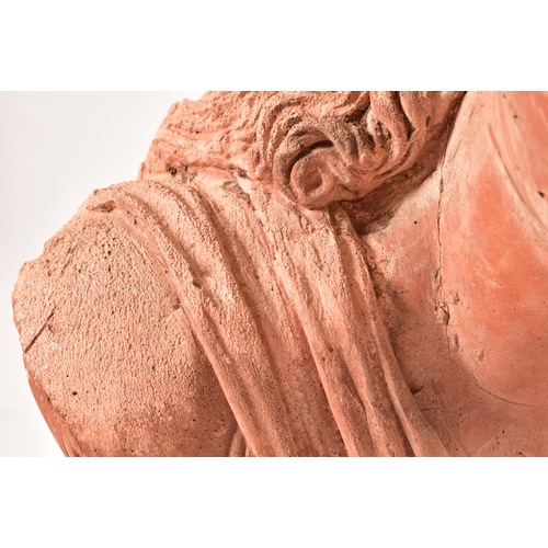 198 - A large 19th century Victorian terracotta head of Niobe daughter of Tantalus. The bust with detailed... 