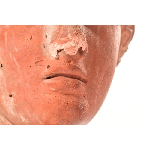 198 - A large 19th century Victorian terracotta head of Niobe daughter of Tantalus. The bust with detailed... 