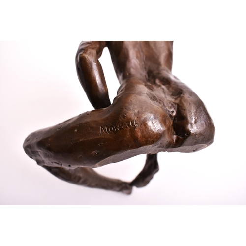 223 - After Auguste Moreau - an early 20th century French bronze sculpture of a nude woman. The woman hold... 