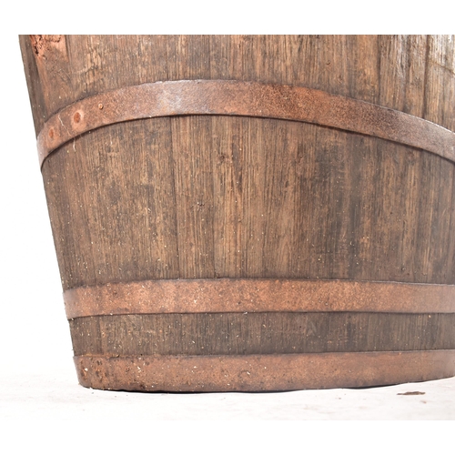 231 - An early 20th century circa 1900s French continental oak grape harvesting bucket / bin. The bucket h... 