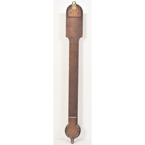 242 - A George III 18th century M. Pillischer of London stick wall barometer. The barometer in oak case wi... 