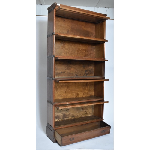 253 - Globe Wernicke - A vintage early 20th century oak five-tier sectioned barristers bookcase / library ... 