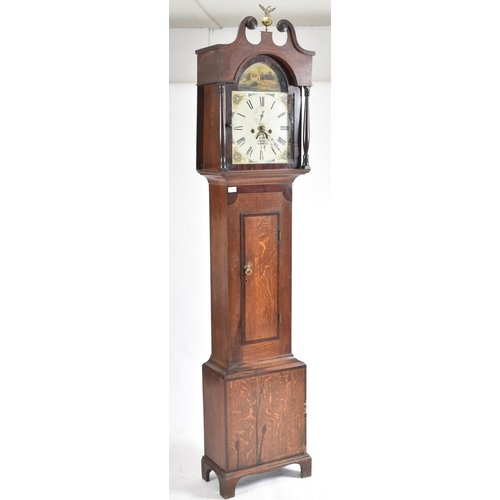 271 - A George III early 19th century Preddy of Taunton oak West Country grandfather's longcase clock. The... 