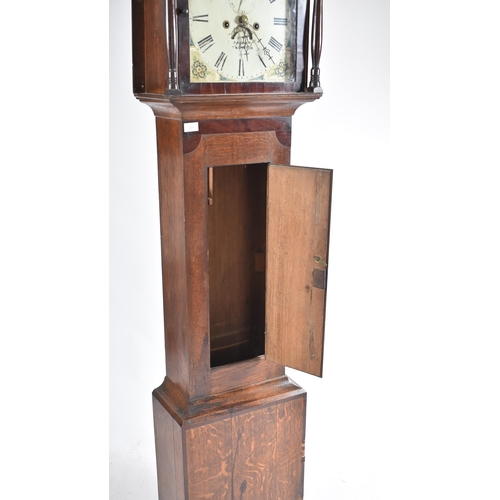 271 - A George III early 19th century Preddy of Taunton oak West Country grandfather's longcase clock. The... 