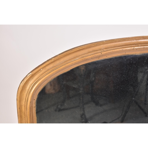 281 - A Victorian 19th century gilt wood over mantel wall hanging mirror. The mirror having a bevelled gil... 