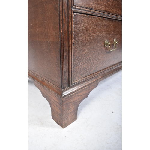 290 - A George III early 19th century circa 1800 oak chest of drawers. The chest having a straight top ove... 