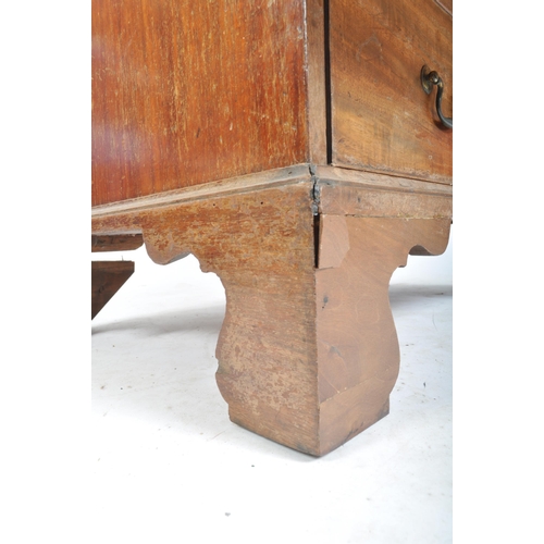 294 - A 19th century George III mahogany estate bookcase bureau. The bureau with twin fielded panel doors ... 