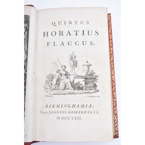 31 - Quintus Horatius Flaccus - two volumes comprising the John Baskerville edition of 1762 bound in full... 