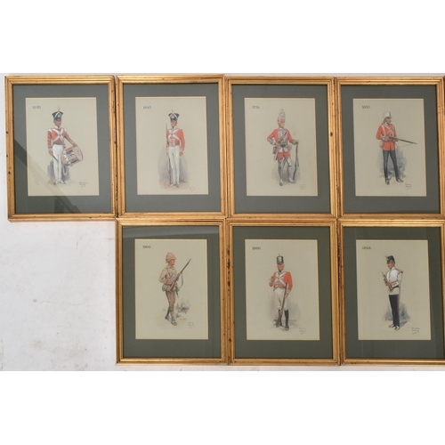 316 - Gerald C. Hudson - Studies of British Foot Soldiers - A collection of twelve watercolour on paper pa... 