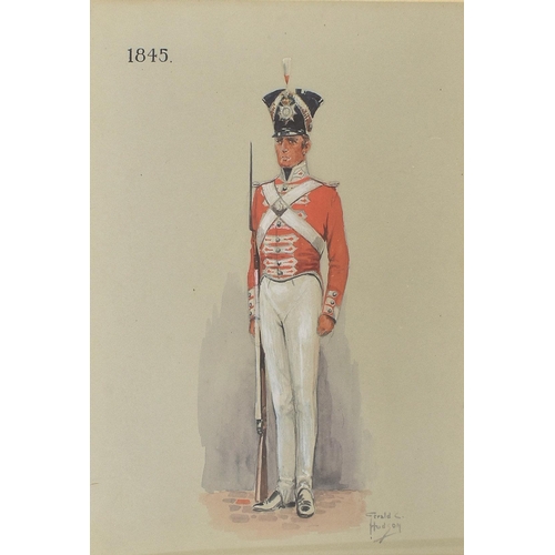 316 - Gerald C. Hudson - Studies of British Foot Soldiers - A collection of twelve watercolour on paper pa... 