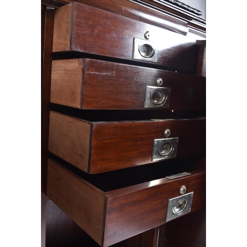 328 - A Victorian 19th century mahogany break front astragal glazed display cabinet. The cabinet having a ... 