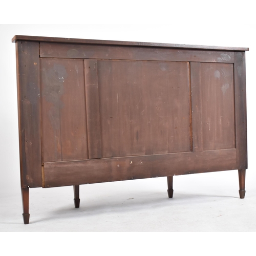 337 - A 19th century Victorian mahogany bow front sideboard / serving board. The server having cross bande... 