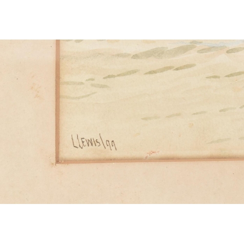 338 - Lennard Lewis (1826 - 1913) - An original 19th century 1899 watercolour on paper painting of seaside... 