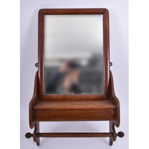 339 - A 19th century Victorian mahogany hanging mirror / toilet mirror. The mirror having a having mahogan... 