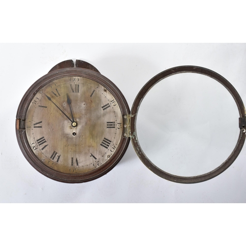 35 - An early 19th century silvered dial fusee station clock by John Williams of 55 Goodge Street & Fitzr... 