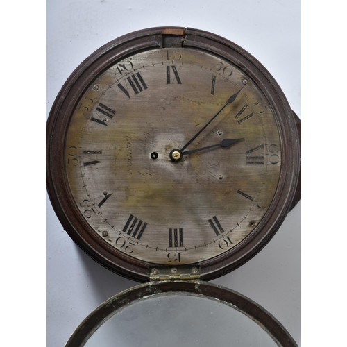 35 - An early 19th century silvered dial fusee station clock by John Williams of 55 Goodge Street & Fitzr... 