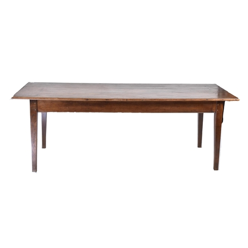 370 - A 19th century French Continental chestnut wood refectory farmhouse dining table. The table having a... 