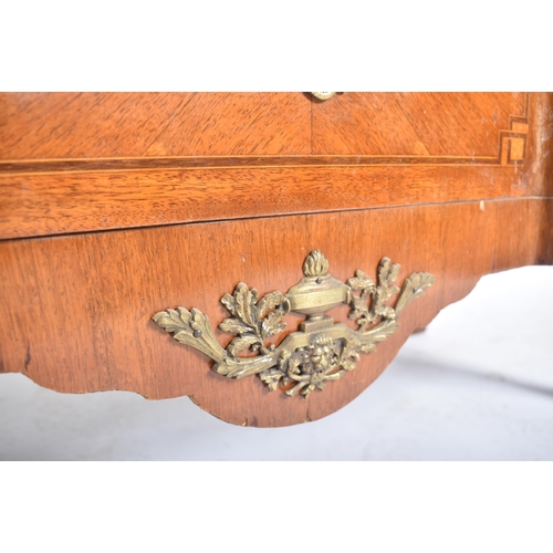 455 - A mid 19th century French continental transitional manner kingwood breakfront chest of drawers. The ... 