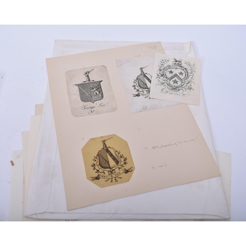 460 - A collection of 18th - early 19th century heraldic bookplates, each removed from original book and p... 